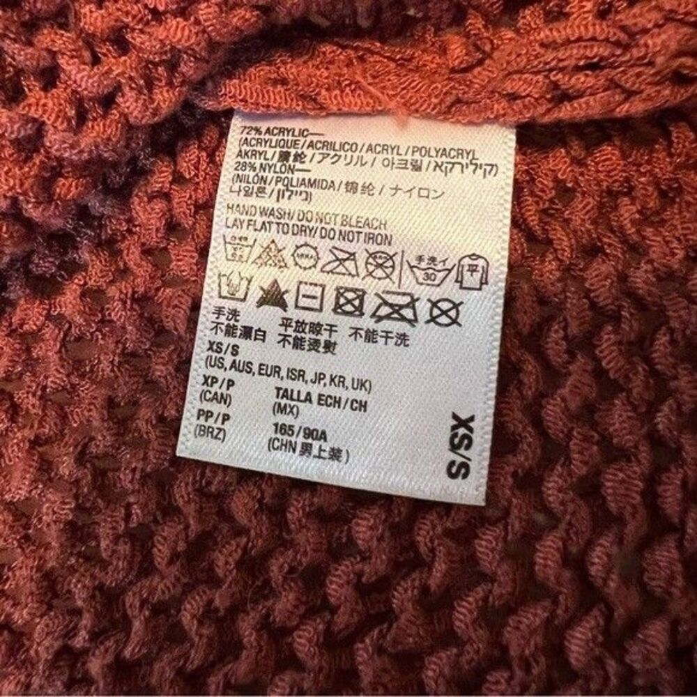 American Apparel Orange Loose Knit Tunic Length Crewneck Casual Sweater sz XS/S - Picture 7 of 7